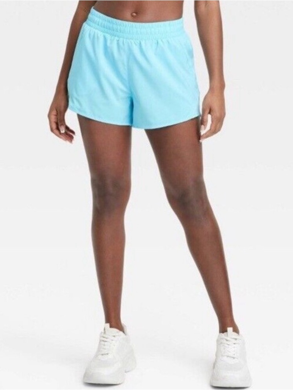 All in Motion Women's Mid-Rise 3" Core Run Short with Zip Pockets  Blue Size L